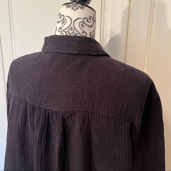 EUC Navy Double Gauze pullover Shirt Very Light Weight Perfect For Summer - Picture 5 of 8